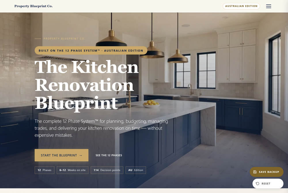 The Renovation Blueprint — the 12-phase planning system