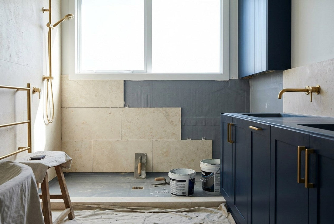 New Zealand bathroom renovation showing waterproofing and tiling before fit-out