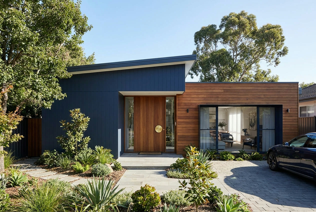 Modern finished Australian home exterior representing how to find and vet a licensed builder