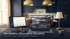 The Outdoor Renovation Blueprint — complete outdoor renovation planning system for US homeowners, shown on laptop, tablet and phone