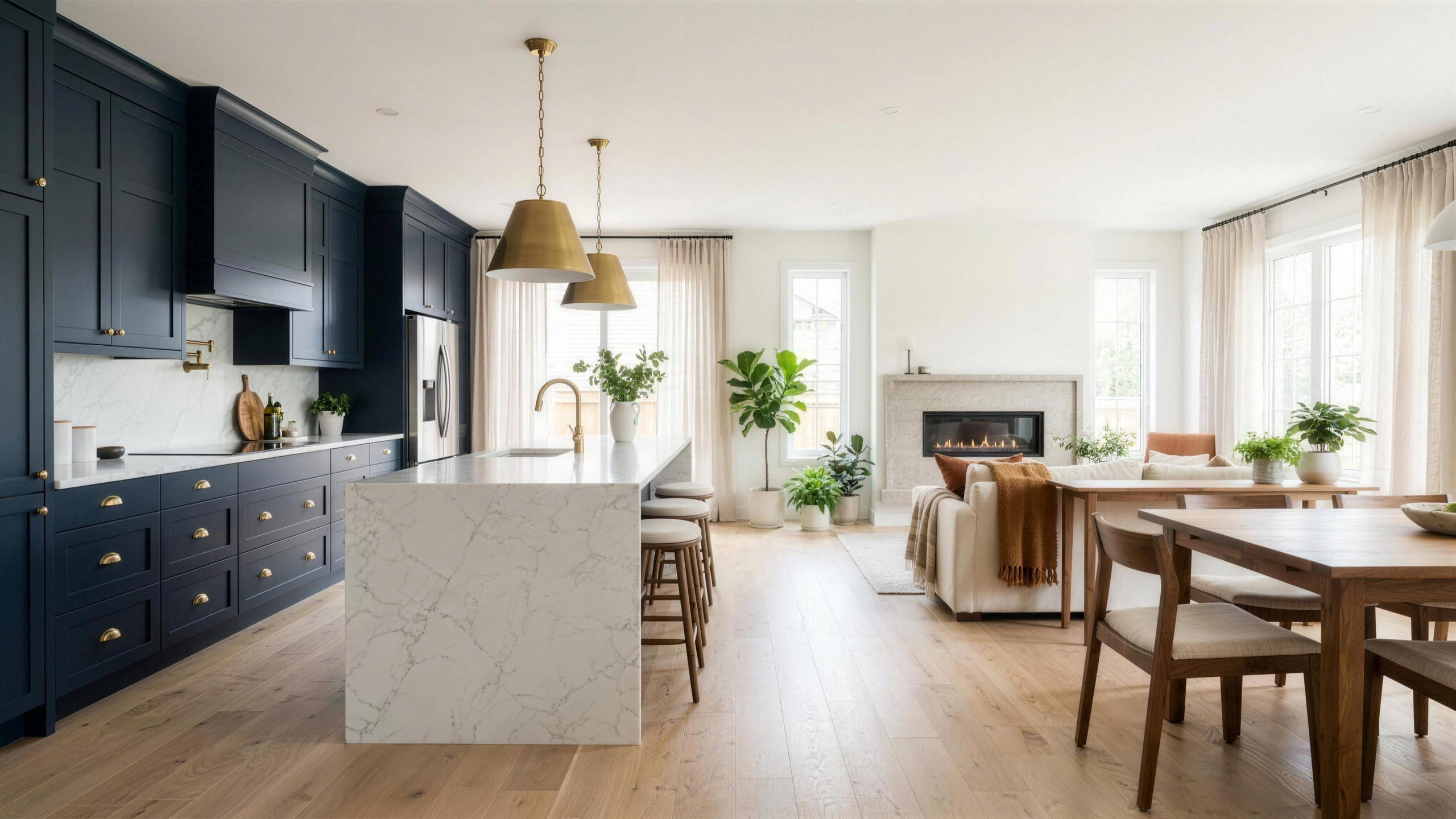 Beautifully renovated open-plan Canadian home — the finished result a whole-home renovation is planned around