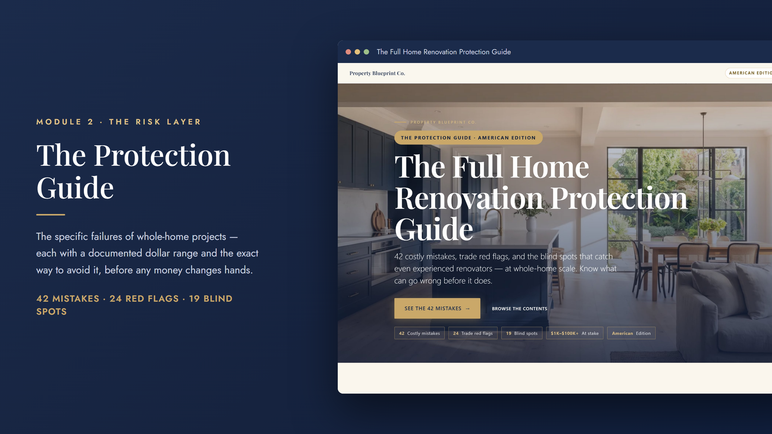 Whole-home renovation planning — The Protection Guide (Module 2): 42 costly mistakes, 24 trade red flags and 19 blind spots