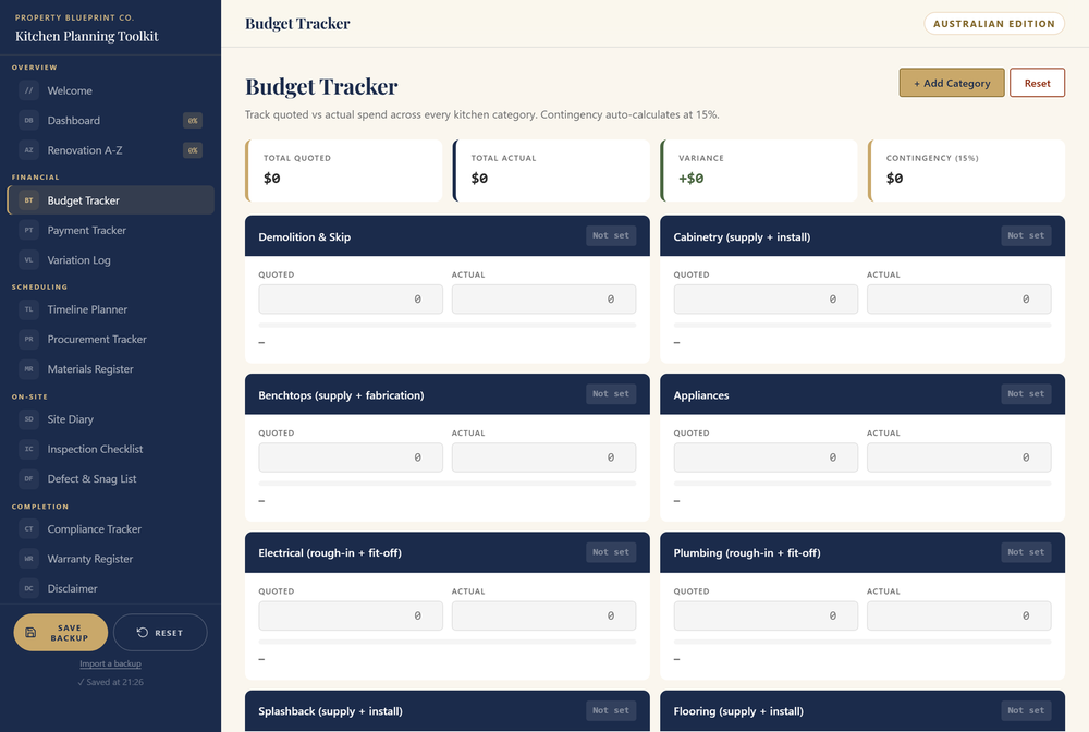 The Planning Toolkit — 12 interactive working tools