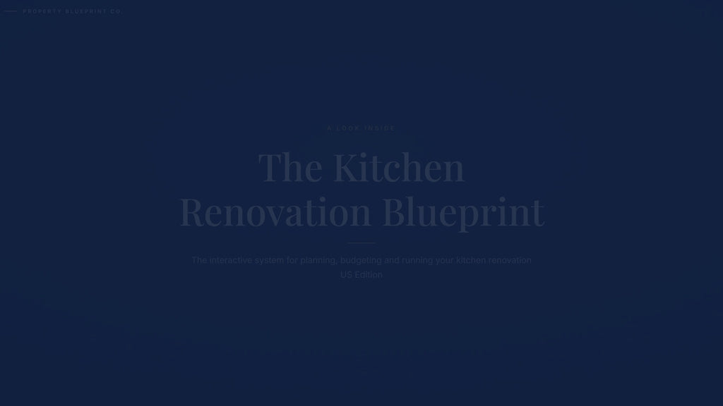 See how the Kitchen Renovation Blueprint works — interactive demo of the four modules and included cost calculator, US Edition.