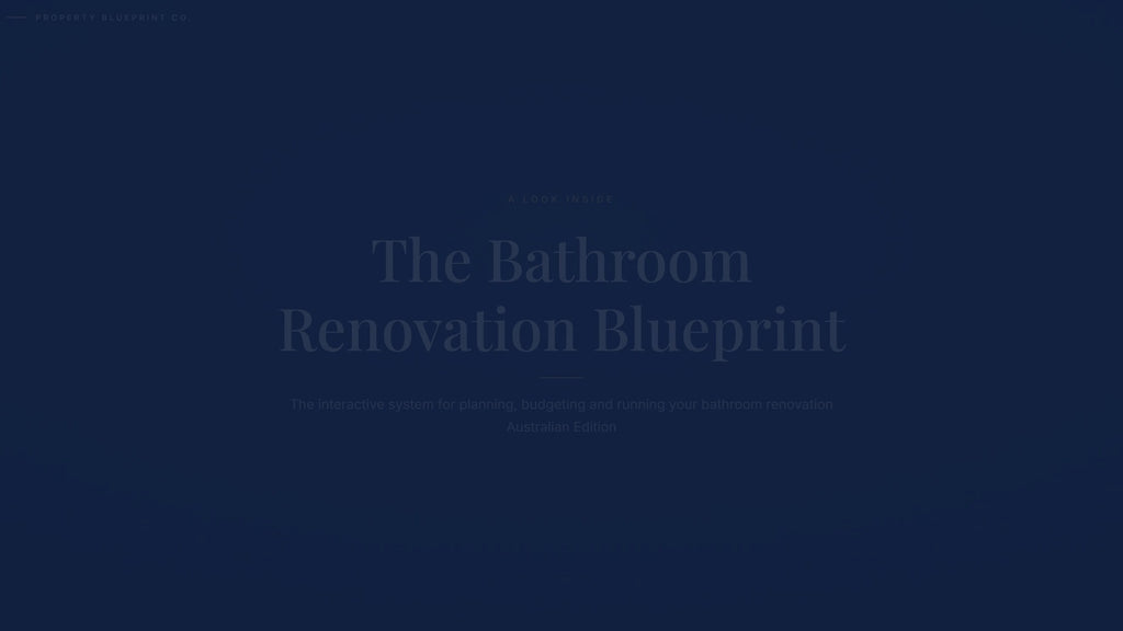 See how the Bathroom Renovation Blueprint works — interactive demo of the four modules and included cost calculator, Australian Edition.