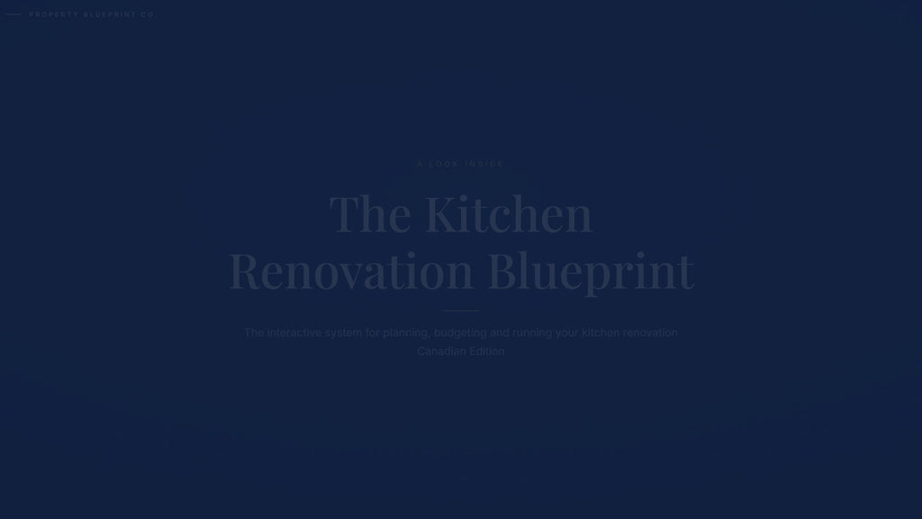 See how the Kitchen Renovation Blueprint works — interactive demo of the four modules and included cost calculator, Canadian Edition.