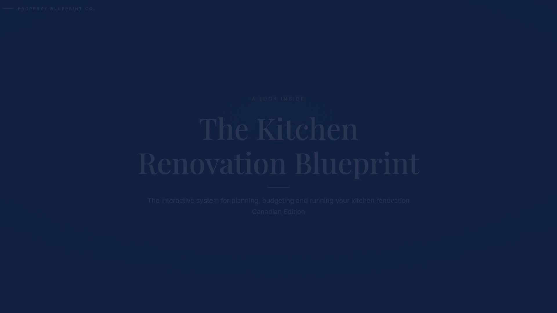 See how the Kitchen Renovation Blueprint works — interactive demo of the four modules and included cost calculator, Canadian Edition.