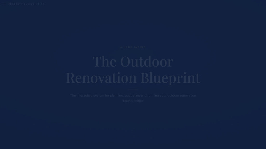 See how the Outdoor Renovation Blueprint works — interactive demo of the four modules and included cost calculator, Ireland Edition.