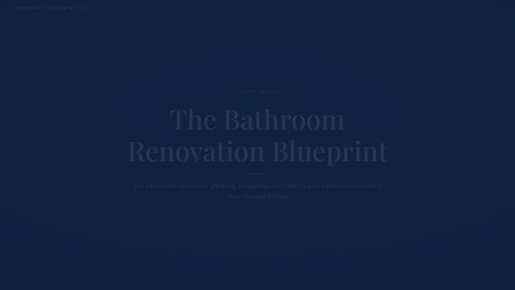 See how the Bathroom Renovation Blueprint works — interactive demo of the four modules and included cost calculator, New Zealand Edition.