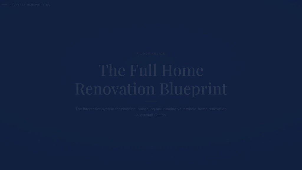 See how the Full Home Renovation Blueprint works — interactive demo of the four modules and included cost calculator, Australian Edition.