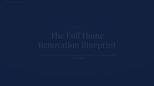 See how the Full Home Renovation Blueprint works — interactive demo of the four modules and included cost calculator, Australian Edition.