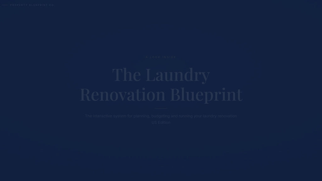 See how the Laundry Renovation Blueprint works — interactive demo of the four modules and included cost calculator, US Edition.