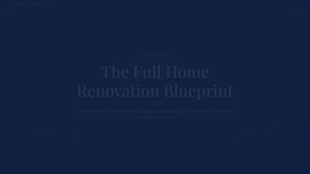 See how the Full Home Renovation Blueprint works — interactive demo of the four modules and included cost calculator, New Zealand Edition.