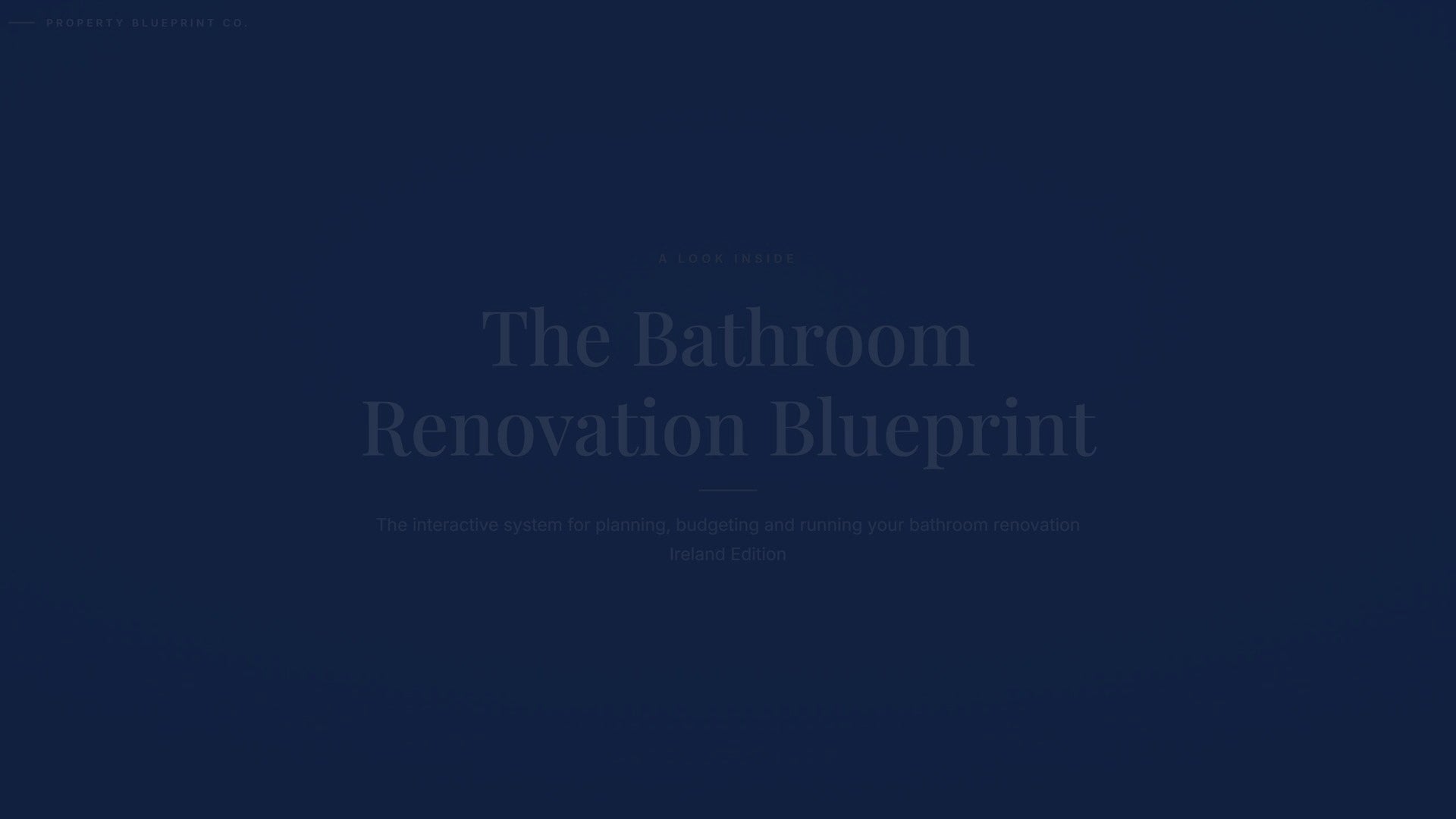 See how the Bathroom Renovation Blueprint works — interactive demo of the four modules and included cost calculator, Ireland Edition.