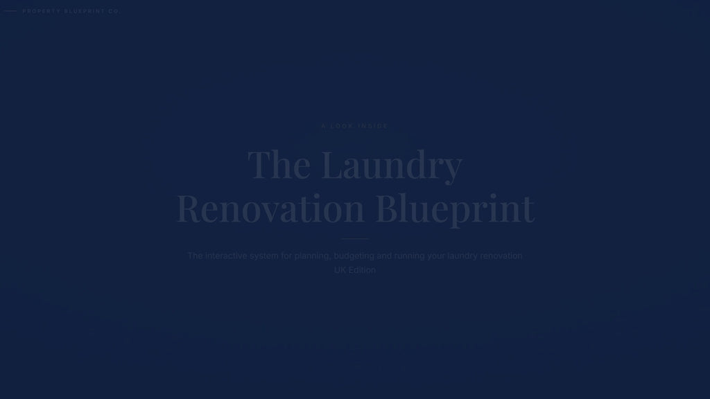 See how the Laundry Renovation Blueprint works — interactive demo of the four modules and included cost calculator, UK Edition.
