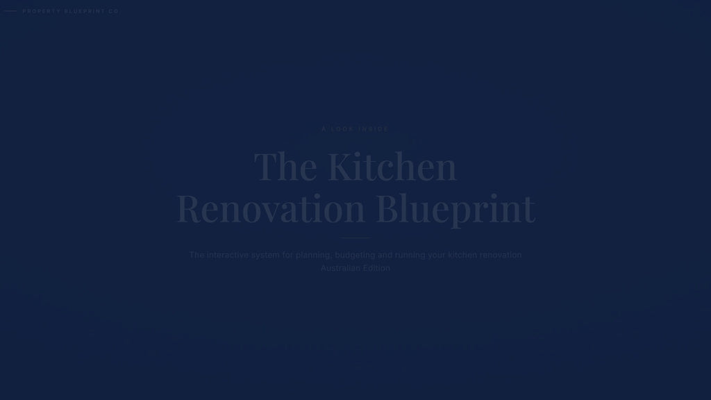 See how the Kitchen Renovation Blueprint works — interactive demo of the four modules and included cost calculator, Australian Edition.